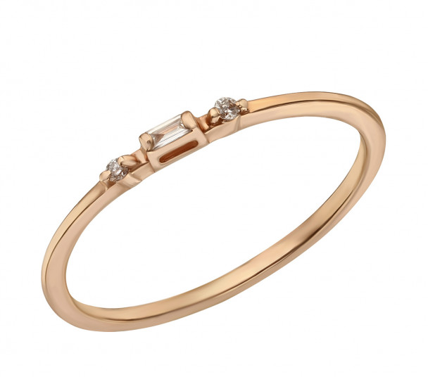 Золотое кольцо с бриллиантом. Артикул 740333 - Фото  1